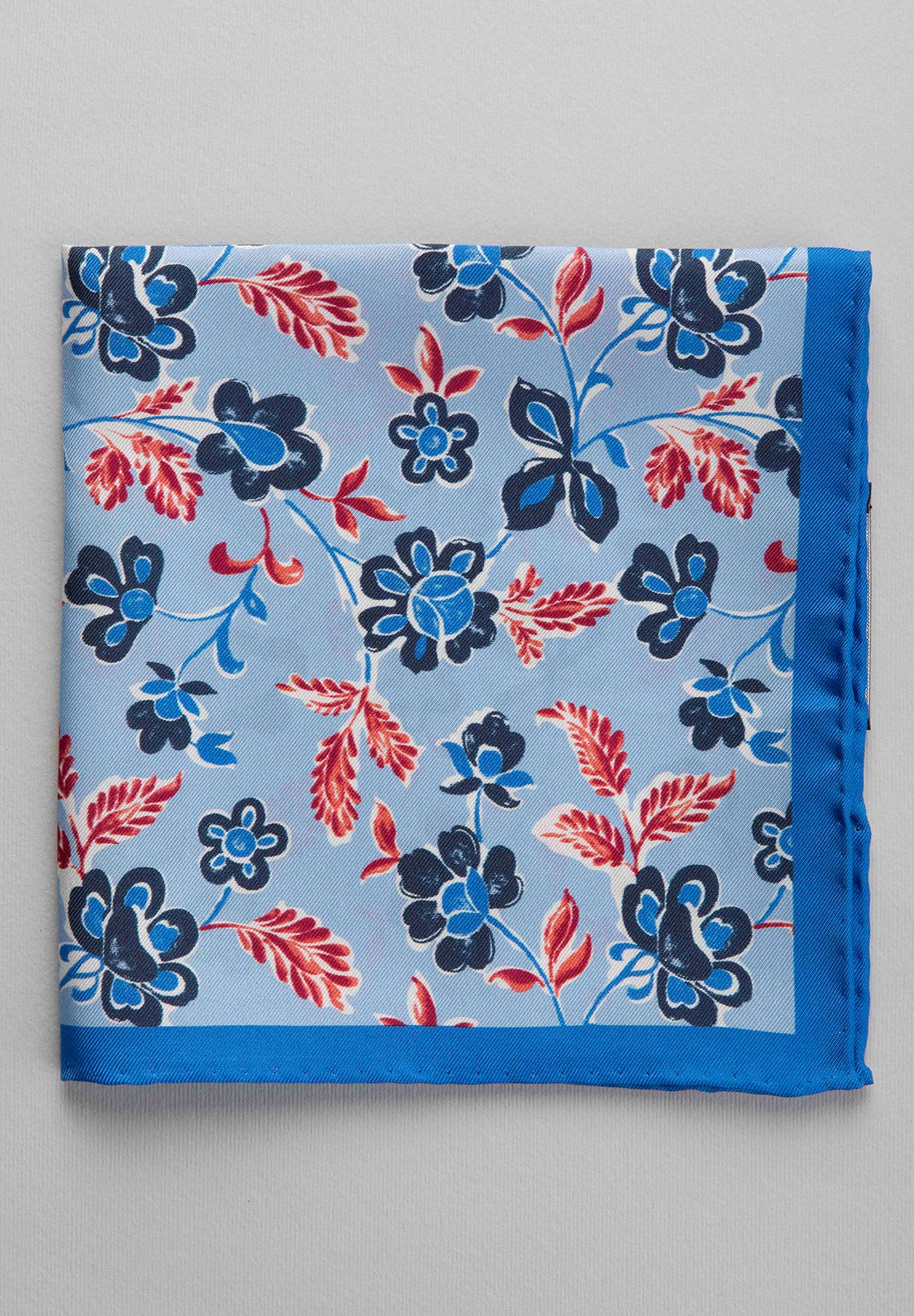 Light blue silk flower clutch bag