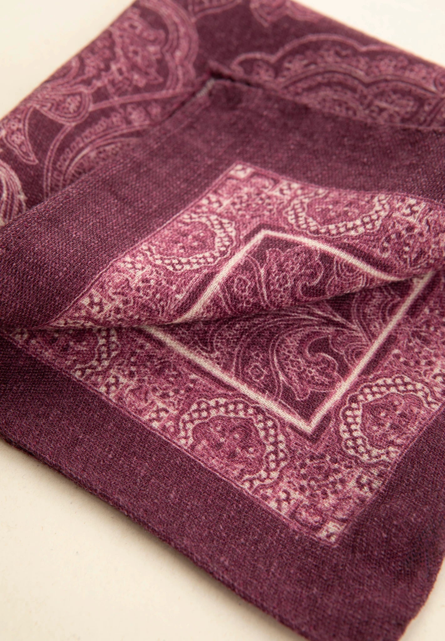 Pochette vinaccia lana greche beige-Angelico
