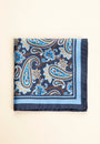 Pochette blu greche motivo paisley azzurre seta-Angelico