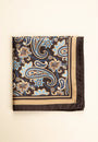 Pochette marrone greche motivo paisley beige seta-Angelico