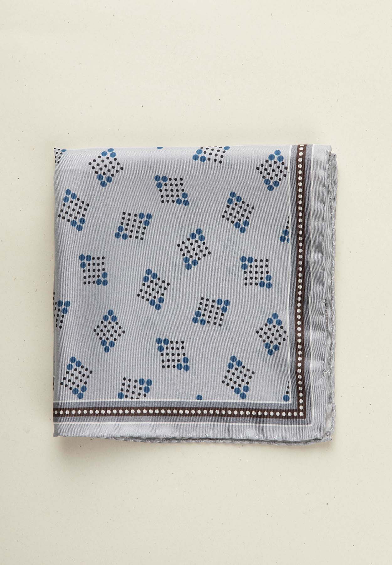 Light grey diamond pattern silk clutch bag