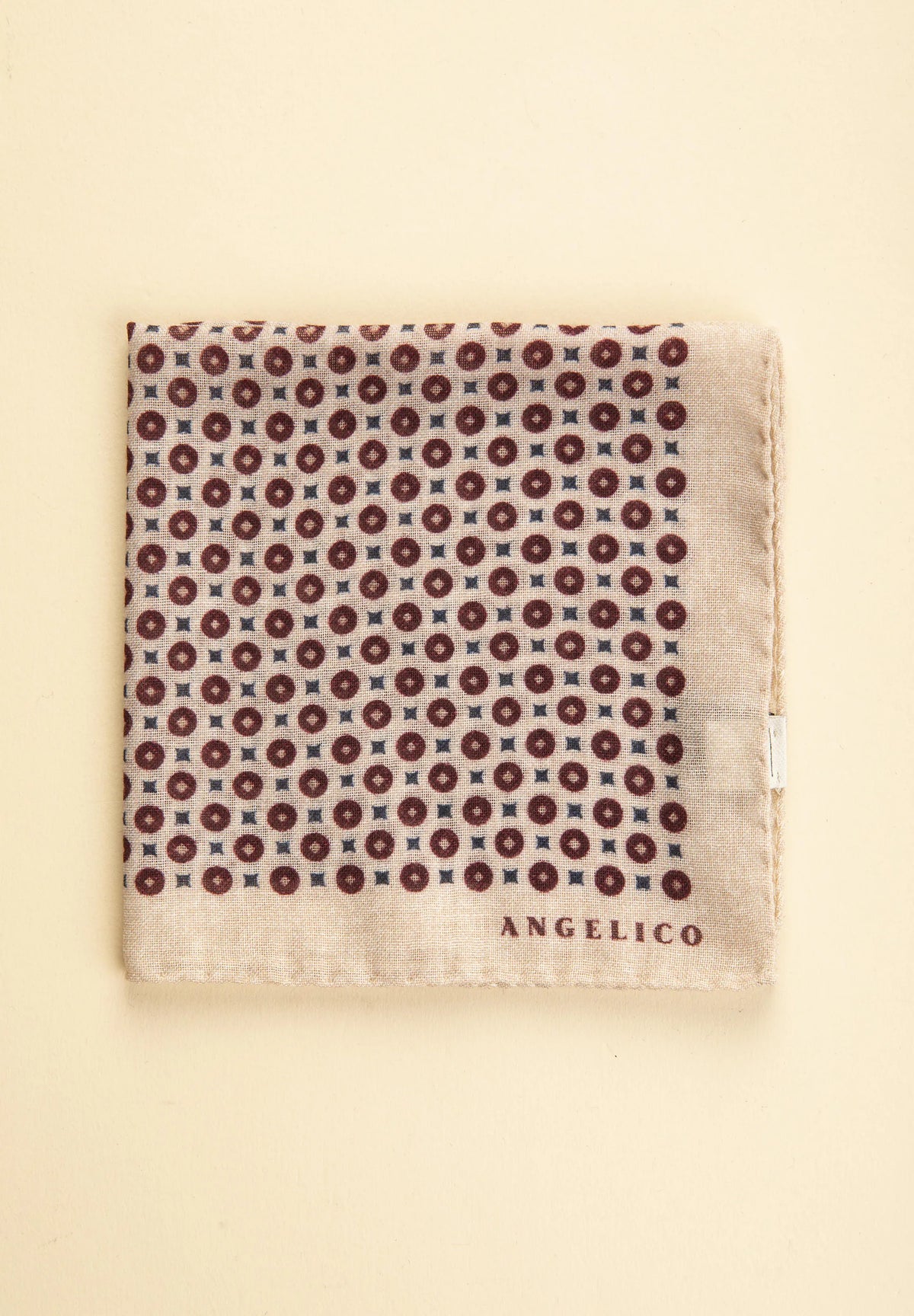 Pochette aus Wolle mit Kreisen - Beige Angelico 1