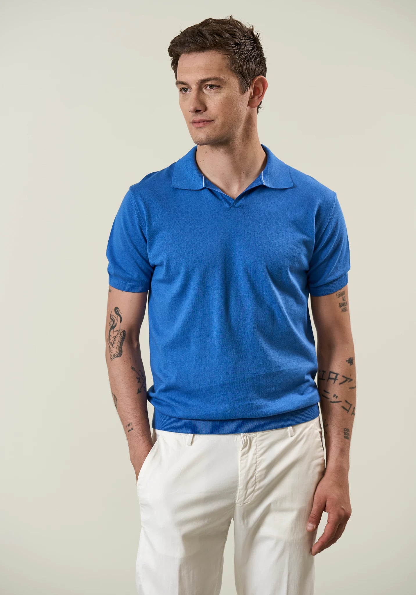 Air force derby polo shirt in tricotina cotton Angelico 4