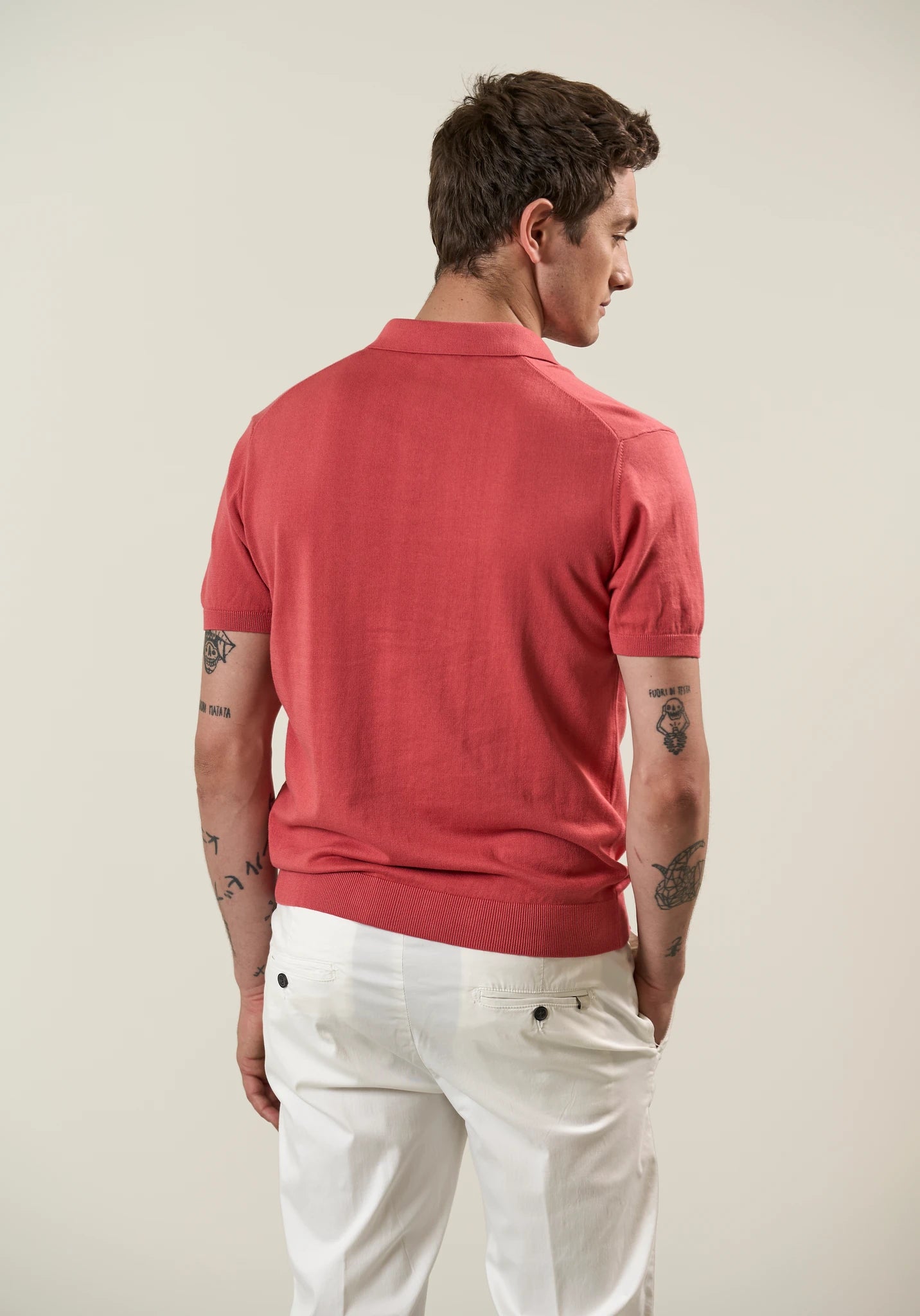 Polo-Shirt mit Derby-Kragen aus Trikot - Koralle Angelico 4