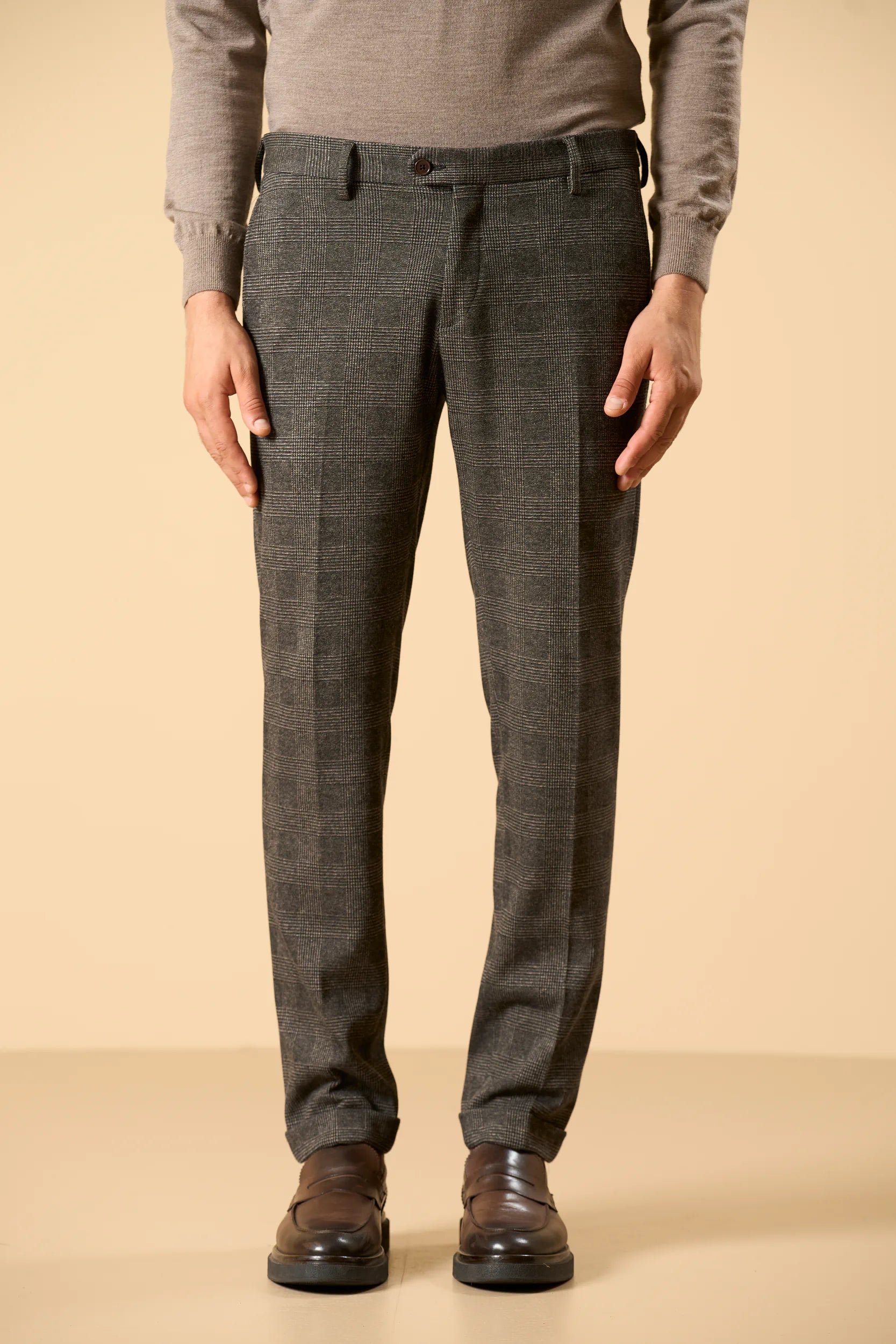 Pantalone marrone jersey fantasia Galles Angelico 3