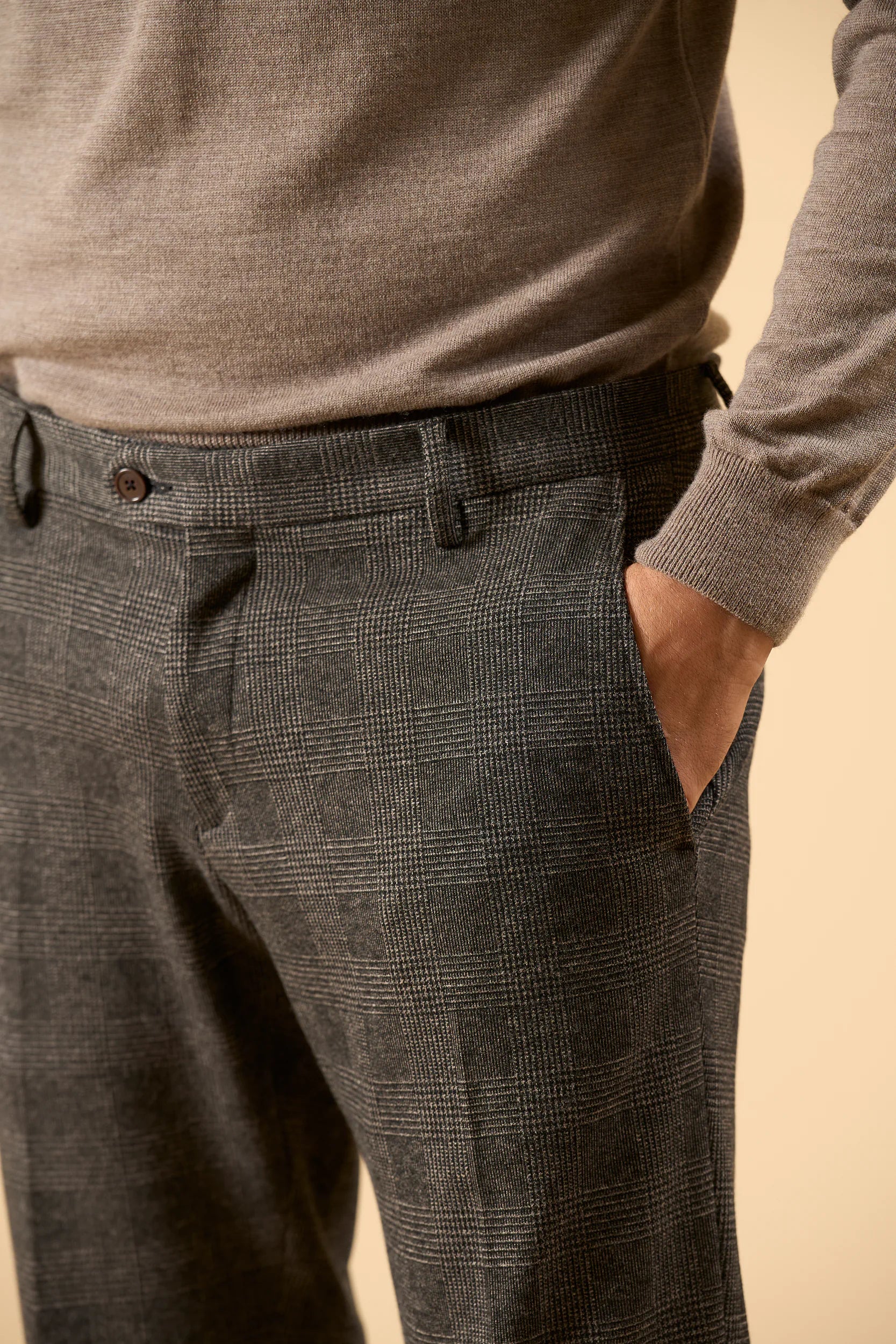 Pantalone marrone jersey fantasia Galles Angelico 2