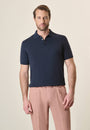 Blue cotton polo shirt