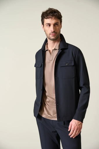 Marineblaues Funktionsstoff-Overshirt