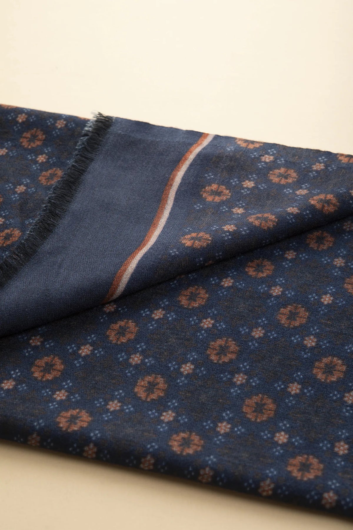 Patterned Double Scarf - Blue Angelico 3