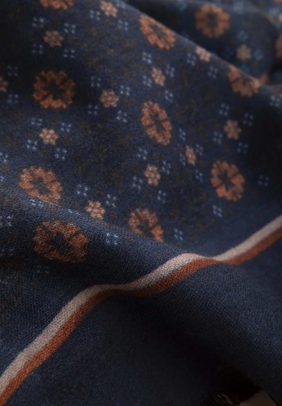 Patterned Double Scarf - Blue Angelico 2
