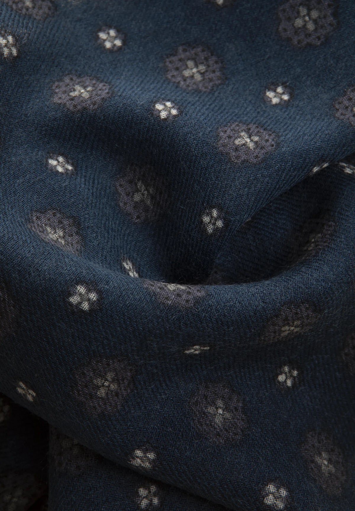 Patterned Wool Scarf - Blue Angelico 2