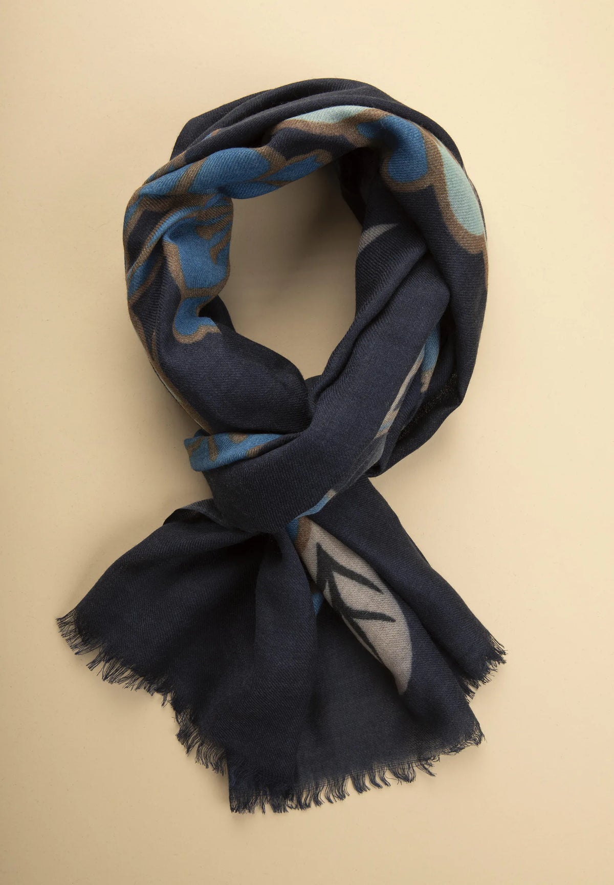 Schal Wolle Fantasie – Bleu Angelico 1