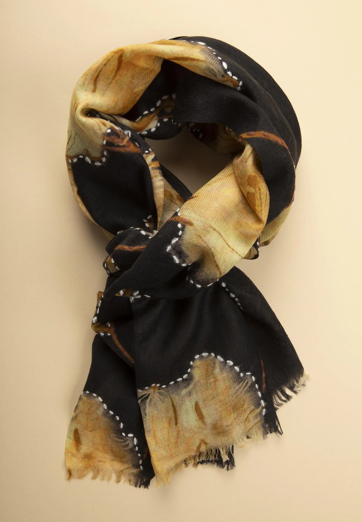Schal Wolle Muster - Schwarz/Gelb Angelico 1