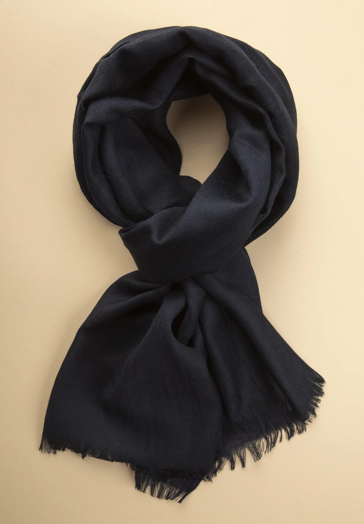 Schal Merinowolle Uni - Blau Angelico 1