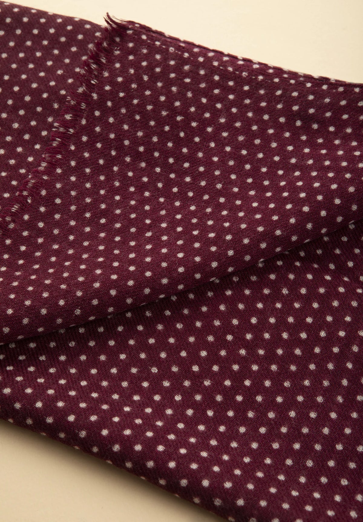Polka Dot Wool Scarf - Bordeaux Angelico 3