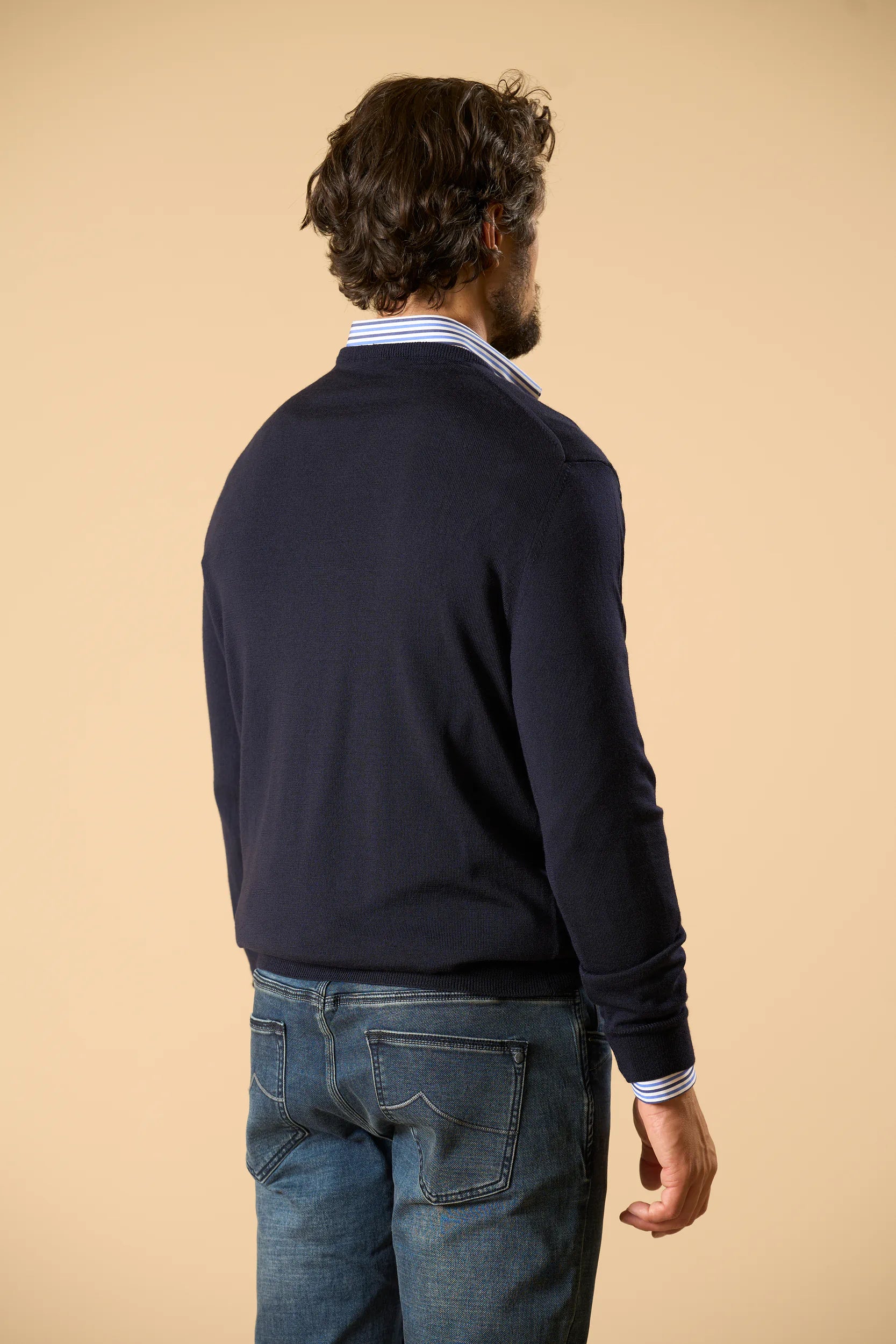 Merino V-Neck F.12 - Blue Angelico 6
