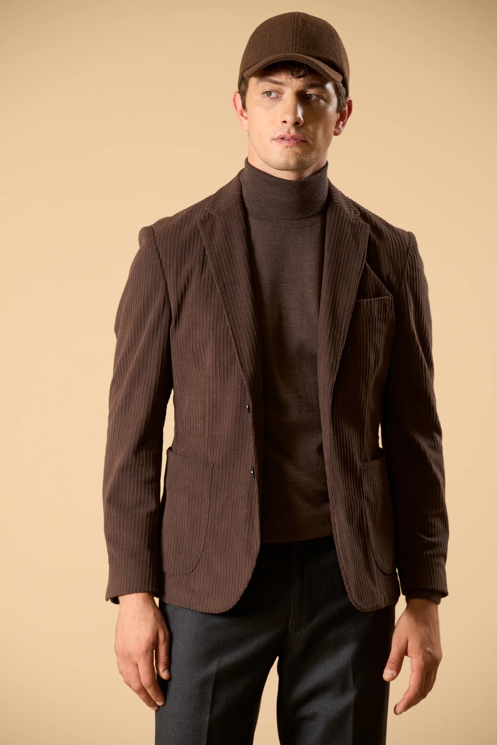 Giacca marrone velluto a coste sfoderata custom fit Angelico 3