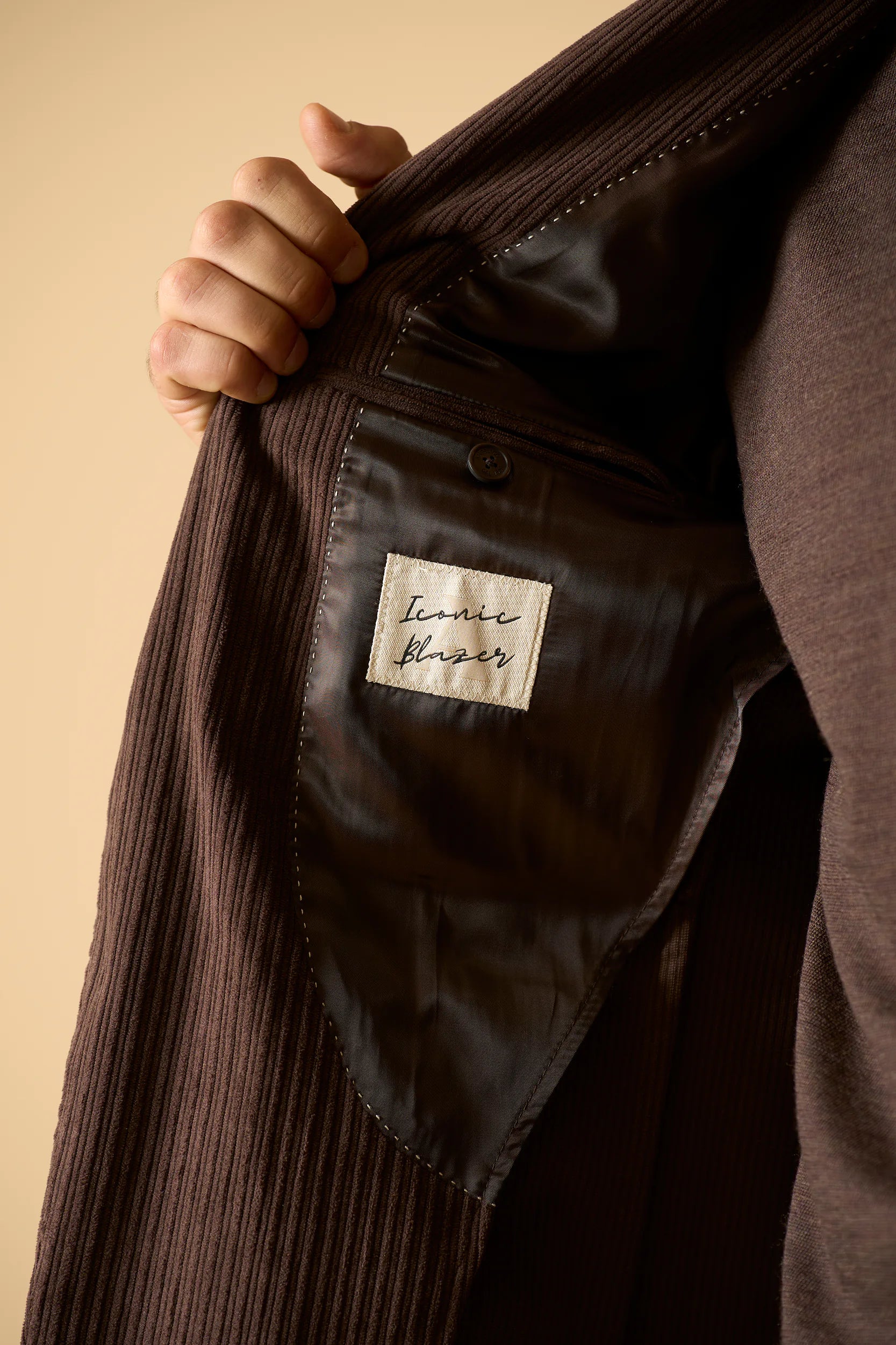 Giacca marrone velluto a coste sfoderata custom fit Angelico 4