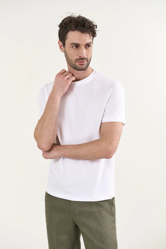 Weißes T-Shirt Baumwolle B-Stretch