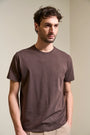 Dark brown B-Stretch cotton T-Shirt