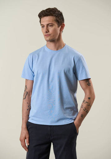 Piquet Melange T-Shirt - Light Blue