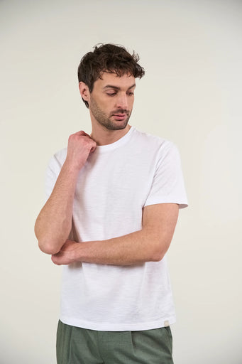 White slub cotton T-shirt