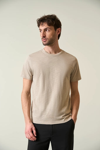 Sand cotton slub T-shirt