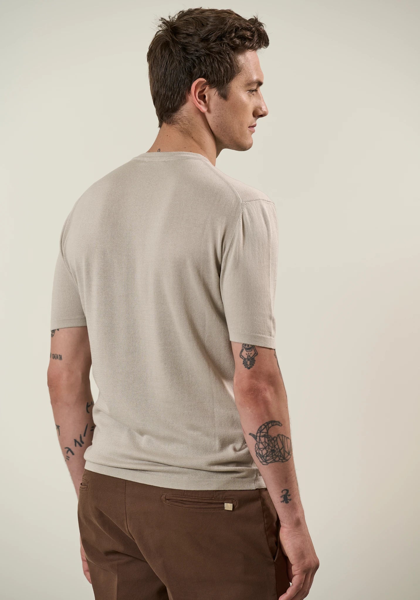 T-Shirt beige cotone tricotina Angelico 4