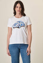 T-shirt bianca stampa macchina cotone stretch