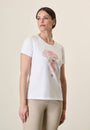 T-shirt bianca stampa rosa cotone stretch