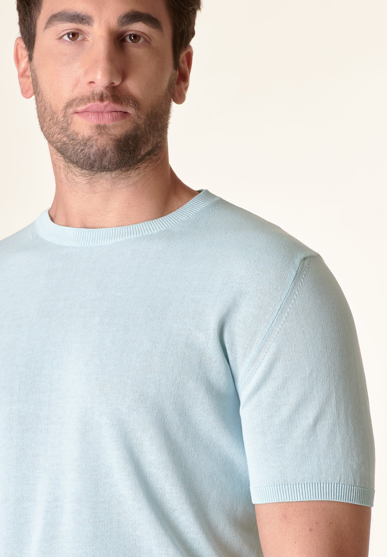 T-Shirt verde acqua crepe cotone-Angelico