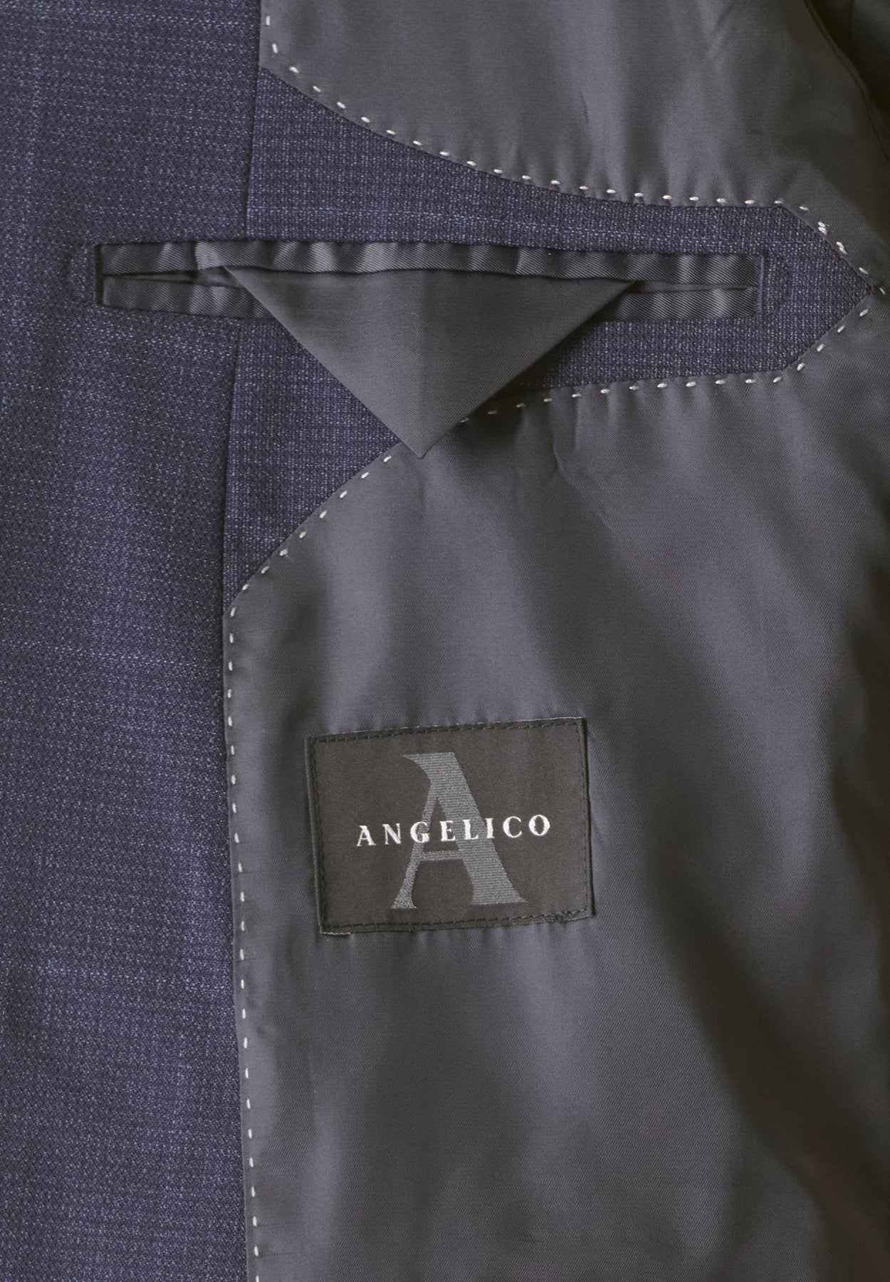 Angelico - Abito blu quadri lana custom fit - 5