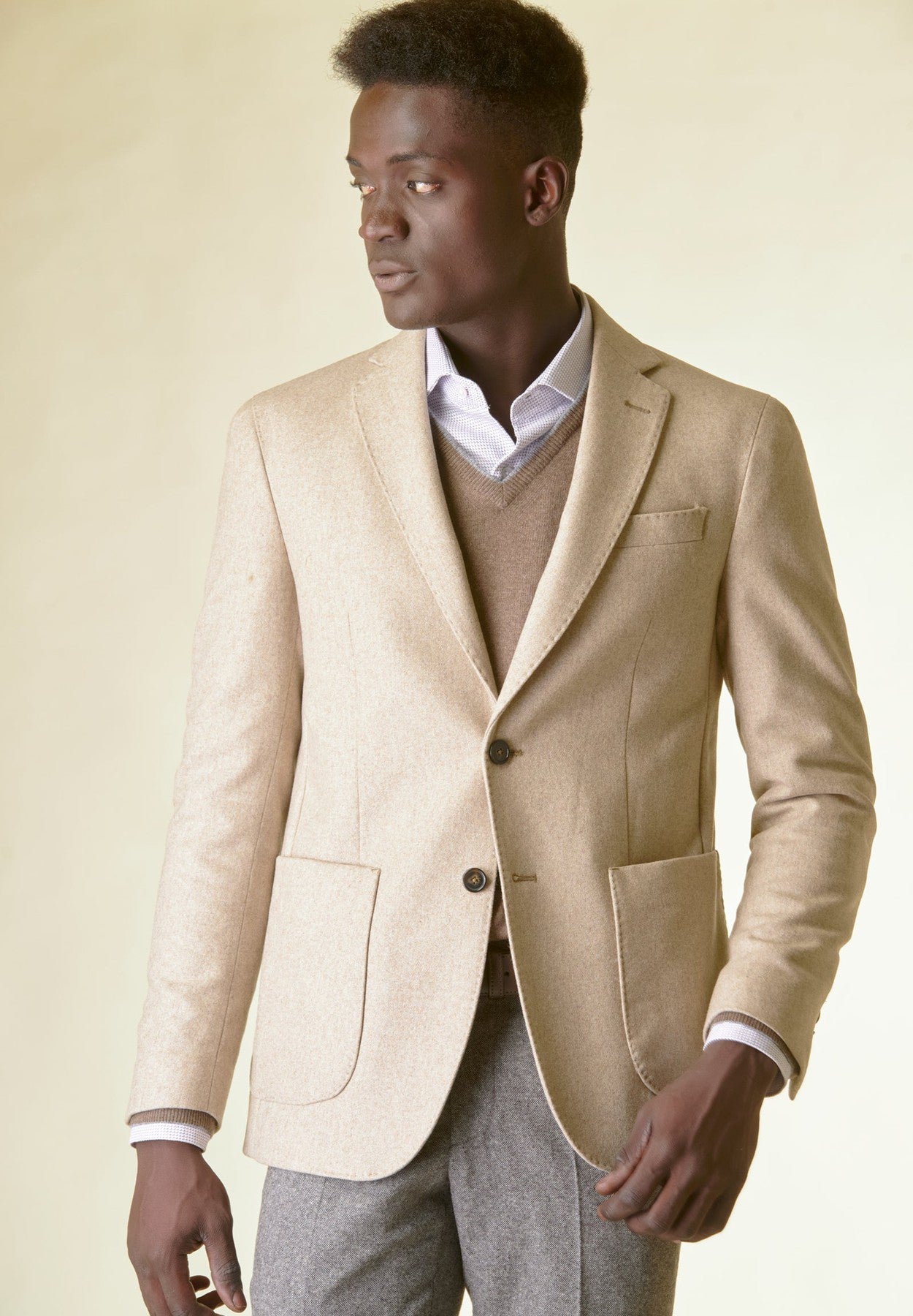 Natural unlined jacket wool-cashmere Custom