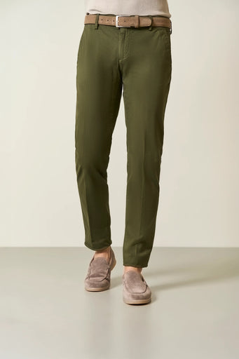 Pantalone verde militare effetto raso custom fit