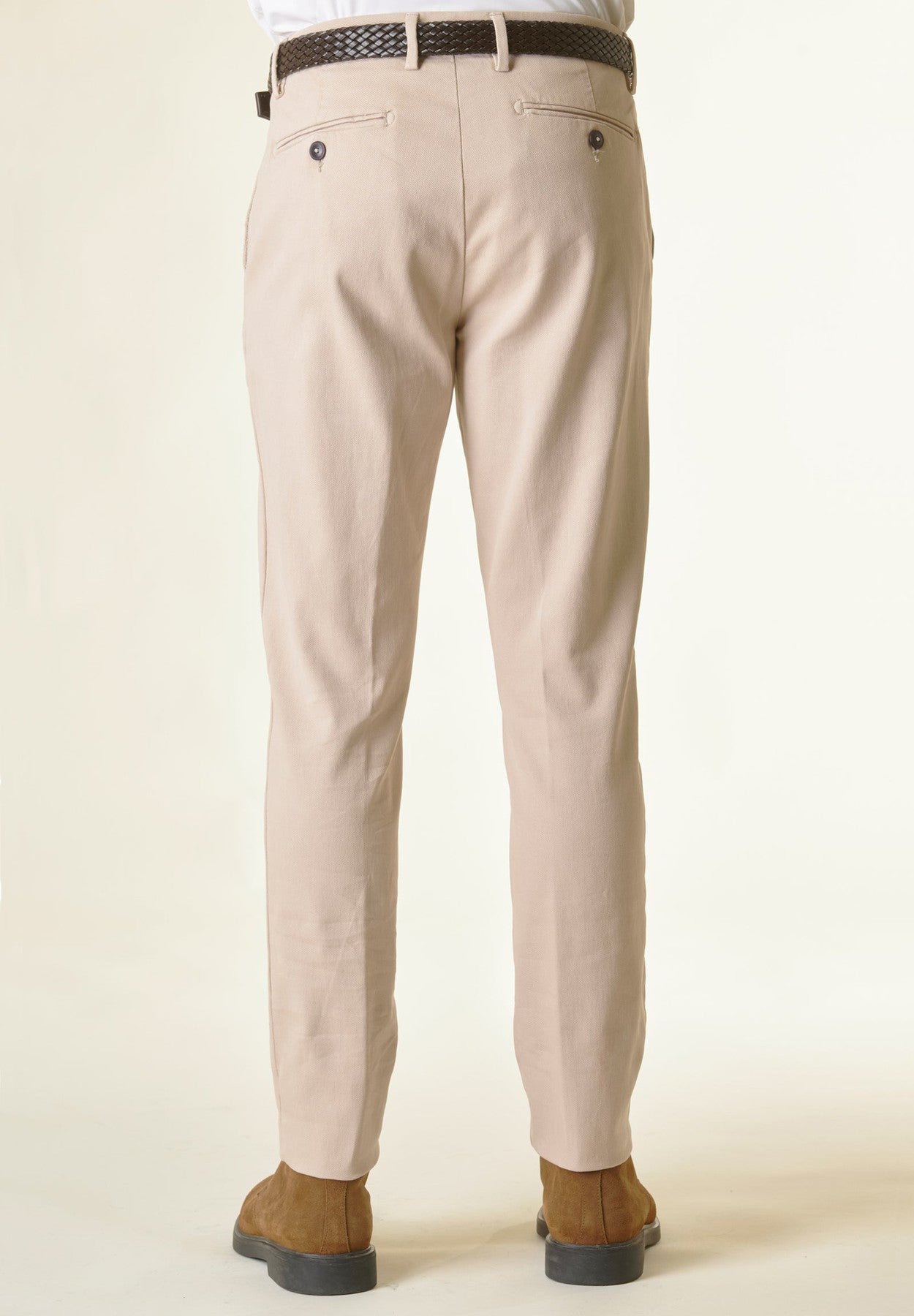 Angelico - Pantalone beige armatura cotone slim - 2