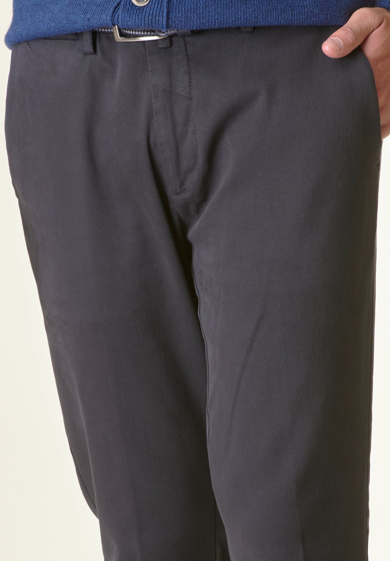 Pantalone blu navy armatura cotone slim