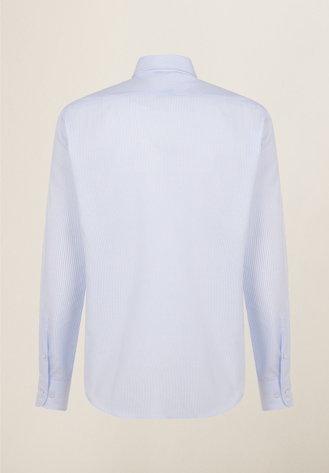 Hellblau-weiß gestreiftes Baumwollhemd mit normaler Passform