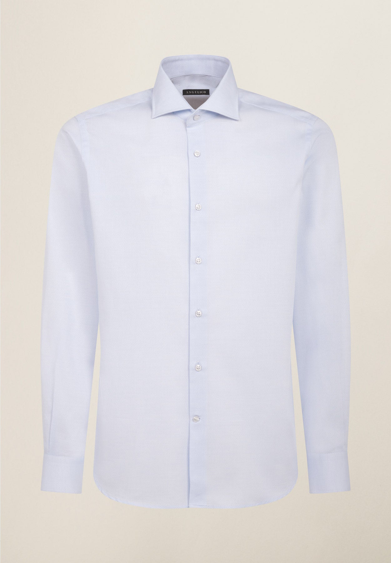 Hellblaues Baumwollhemd mit Mikrodesign in normaler Passform