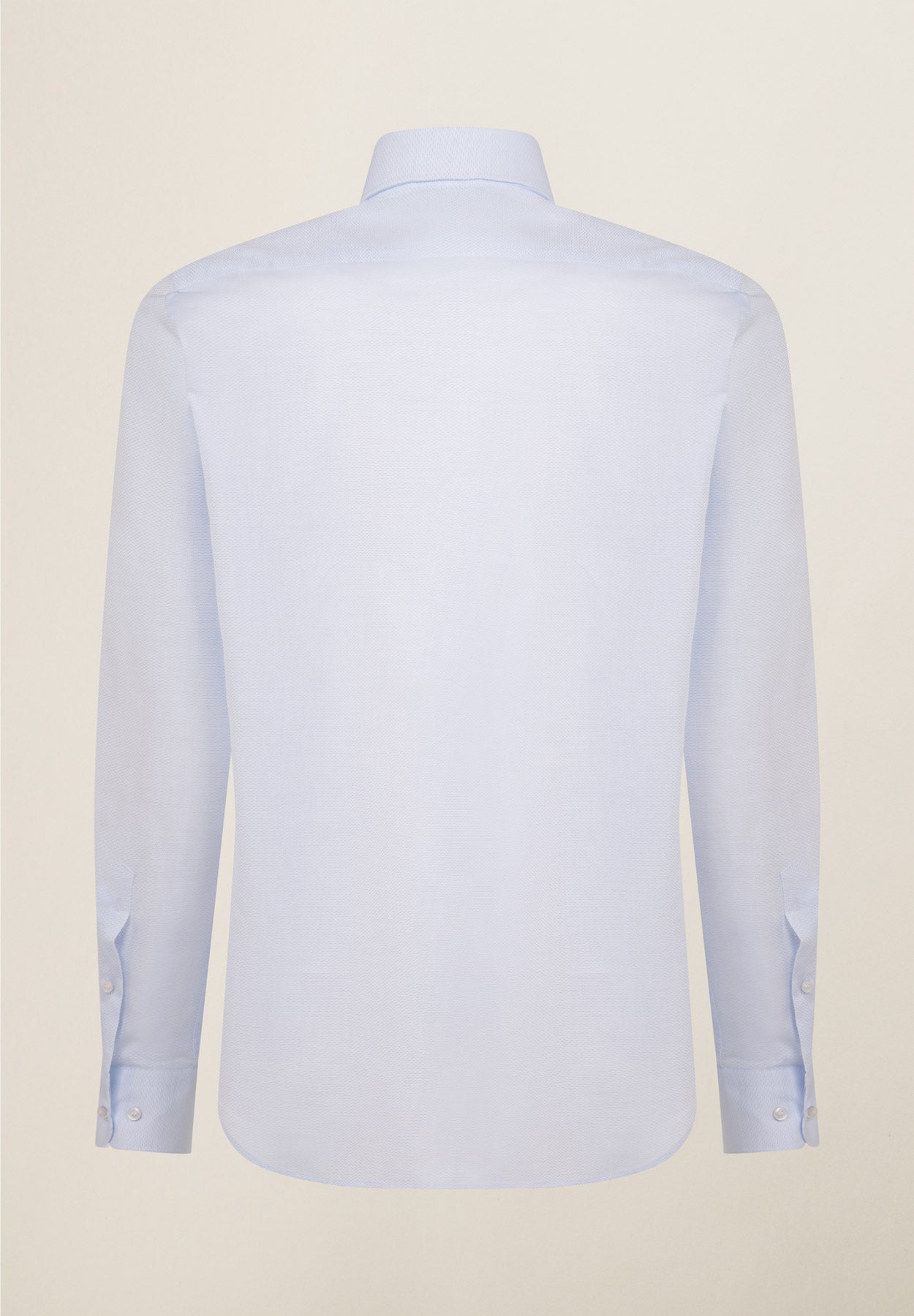 Light blue micro pattern regular fit cotton shirt