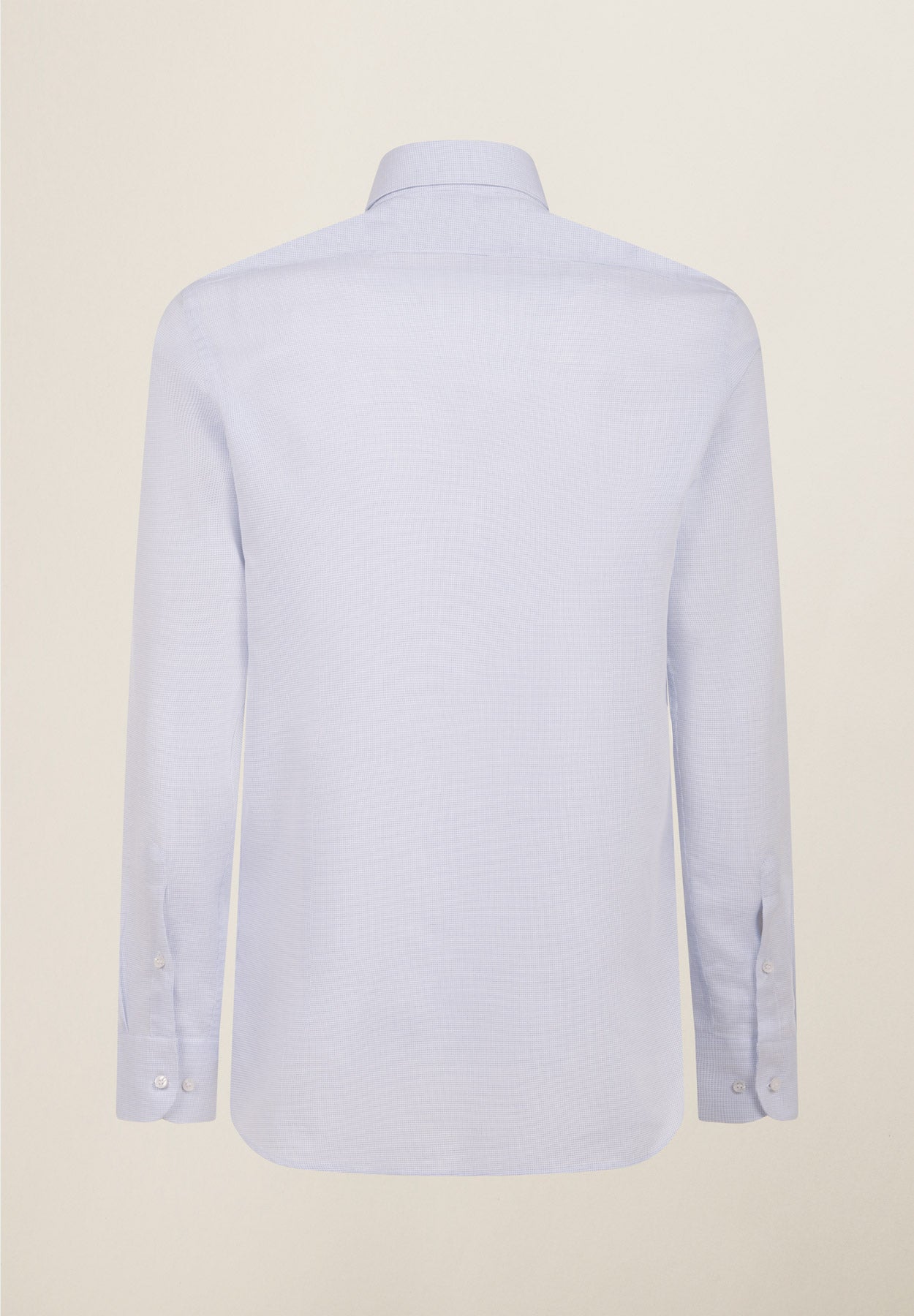 Weißes Hemd mit hellblauem Mikrodesign, Slim-Fit-Baumwolle