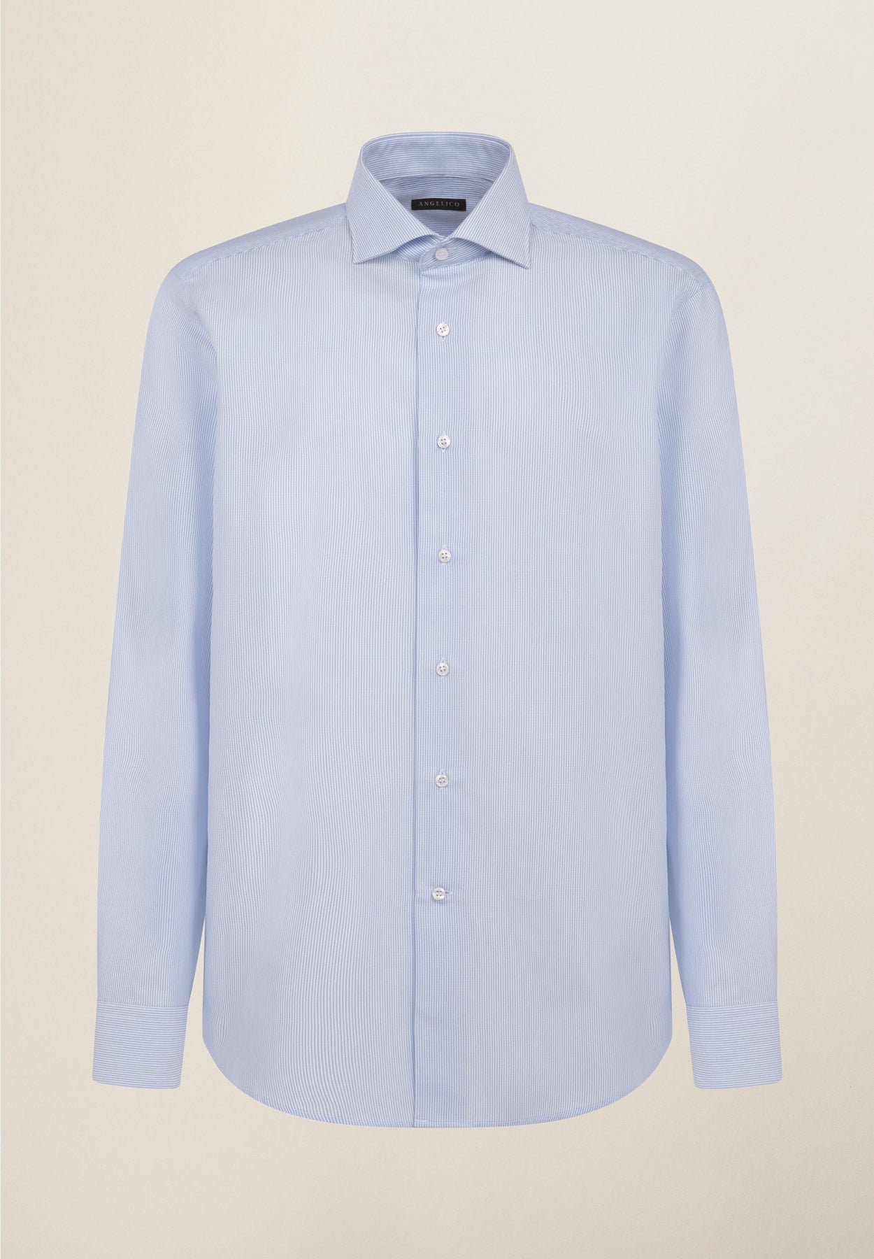 Camicia azzurra millerighe cotone comfort fit