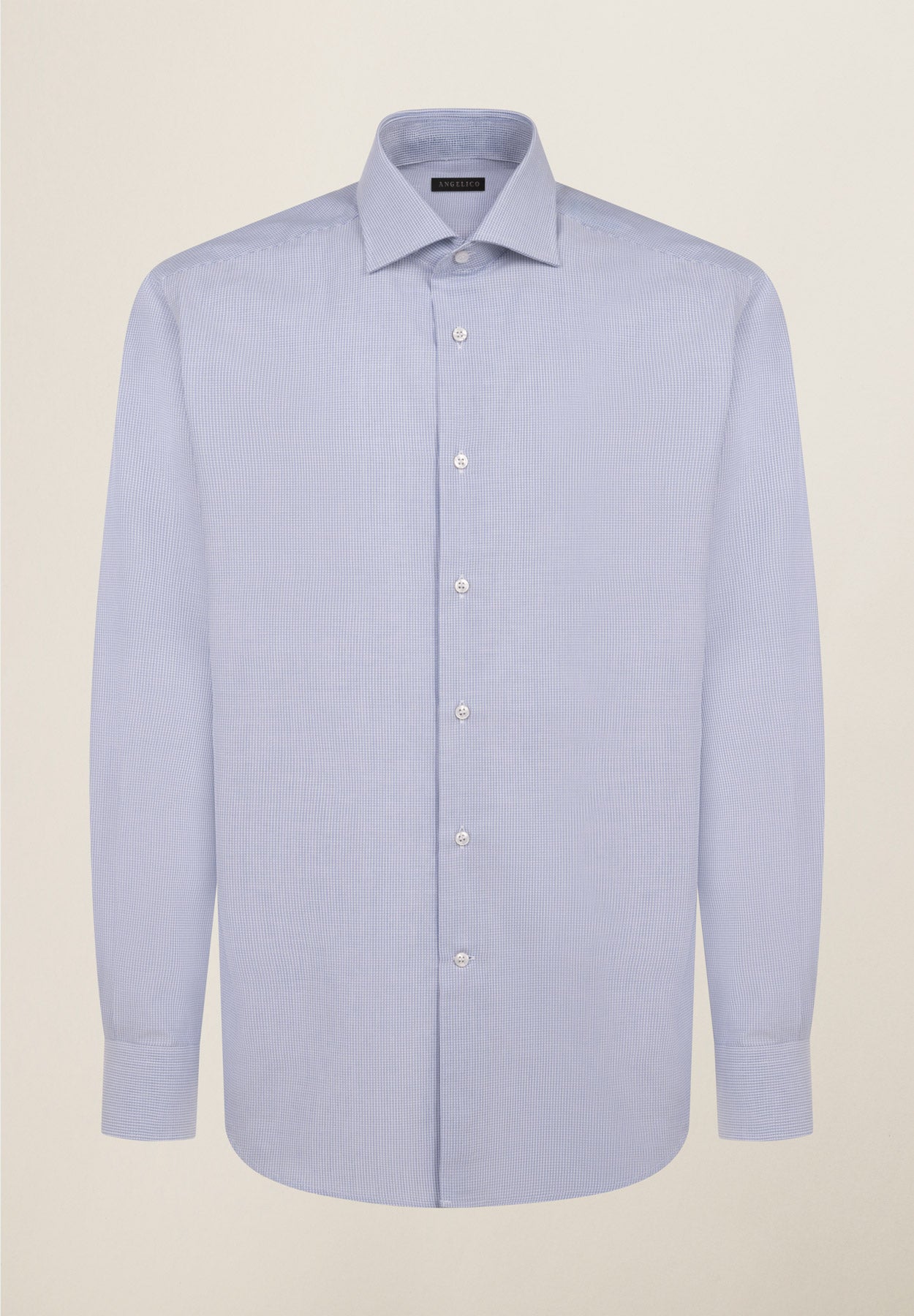 White blue check effect shirt comfort fit