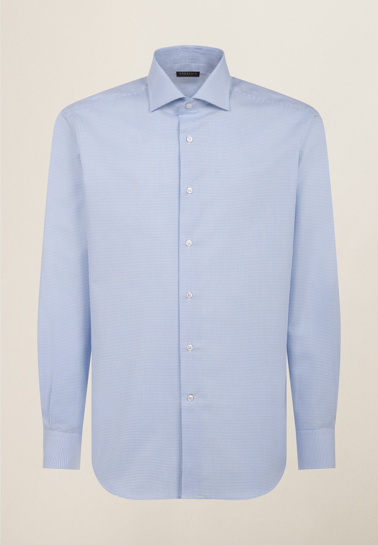 Camicia azzurra quadretto cotone comfort fit