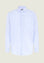 Camicia rigata bianca azzurra cotone no-stiro slim fit-Angelico