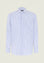 Camicia rigata bianca blu cotone no-stiro slim fit-Angelico