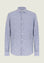 Camicia bianco blu misto lino millerighe slim fit-Angelico