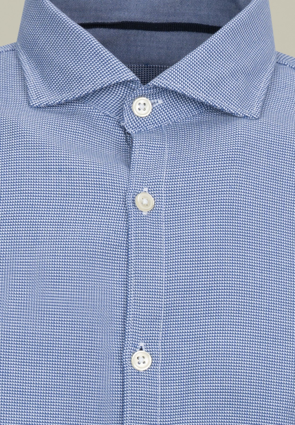 Angelico - Camicia azzurra microdisegno jacquard - 2