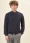 Giacca zip blu navy toppe misto cashmere-Angelico