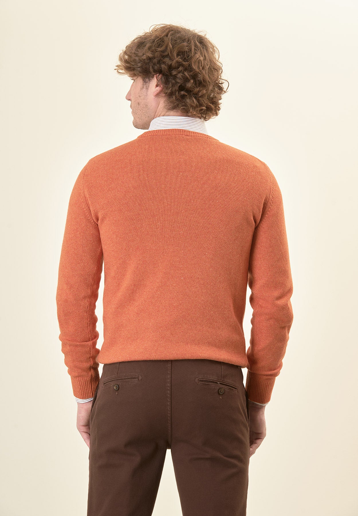 Girocollo arancione misto cashmere-Angelico