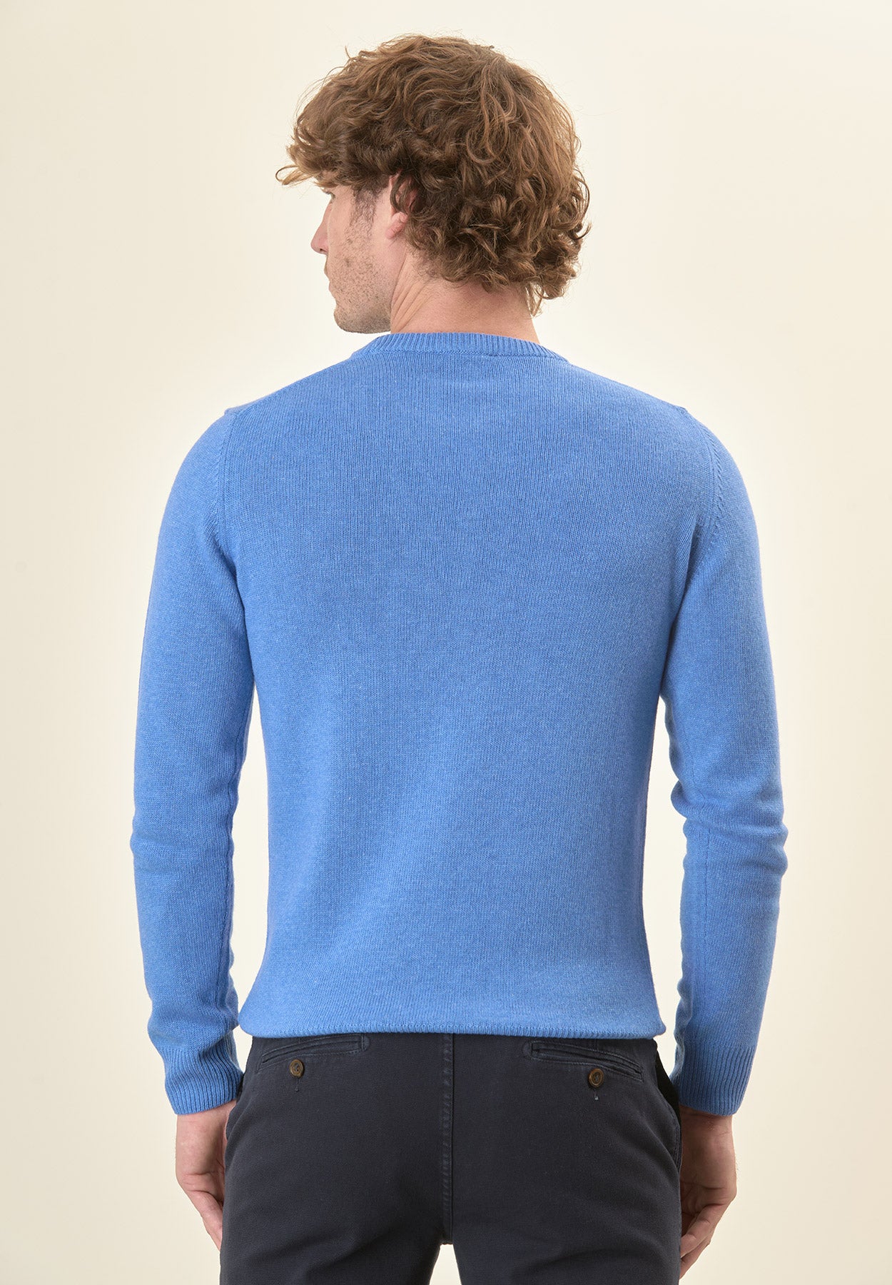 Girocollo azzurro misto cashmere-Angelico